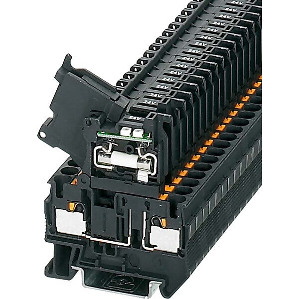 Phoenix Contact Sicherungsreihenklemme 0,2-6qmm,6,3A 30V,sw PT4-HESILED 24(5x20)
